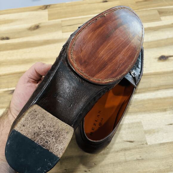 Mezlan Slip On Loafers Dress Shoe in Cognac Brown with New Handmade Soles 13 Mens Mezlan Tours Calfskin Slip On Loafer in Cognac main image 2